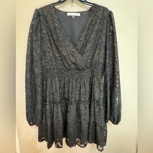 Altar’d State Gorgeous Black & Gold Lace Dress Size XL